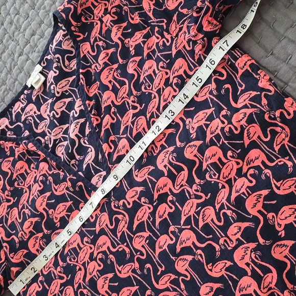 JCrew Factory Flamingo Print V-Neck Tunic - Picture 6 of 9